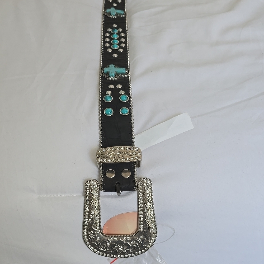 Black and Silver Embellished Belt